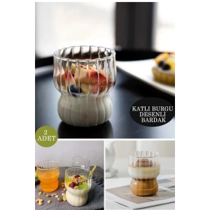 2 Adet Isıya Dayanıklı Borosilikat Katlı Burgu Şeklinde Bardak | Kahve Ve Sunum Bardağı