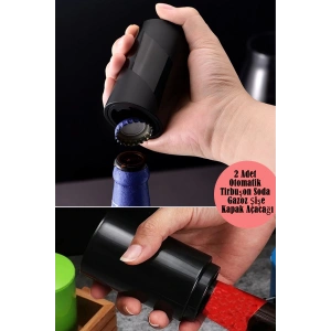 2li Otomatik Basmalı Şişe Kapak Açacağı Multi Fonksiyonel Hızlı Meşrubat Soda Kapağı Açma Aparatı
