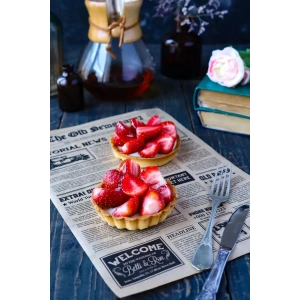 100Lü Breakfast Desenli Yağlı Kağıt Vintage Gazete Desen Aparatif Kağıdı Mutfak Servis Sunum Kağıdı