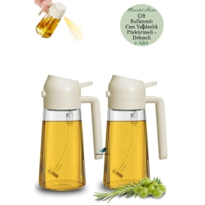 Çift Foksiyonlu Cam Yağdanlık ve Püskürtmeli Sprey Yağdanlık Sprey Yağlık Sirkelik Krem