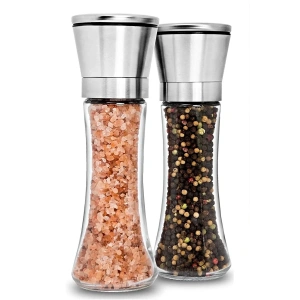 Karabiber Tuz Değirmeni Seramik Bıçaklı Öğütücü Büyük Boy Çelik Kapaklı Baharatlık