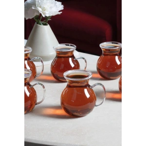 Keyfi Ala Borosilikat 6lı Çay Bardağı Borosilikat Cam Bardak Takımı Isıya Dayanıklı