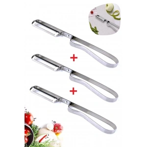 Metal Yan Soyacak Çelik Sebze Soyacak Çelik Paslanmaz 3lü Set
