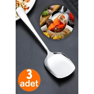 Servis Kaşığı Seti 3 Lü Çelik Paslanmaz Salata Pasta Börek Fırın Tavuk Patates Servis Kaşığı Lüx Paslanmaz Mutfak Servis Kaşığı Seti