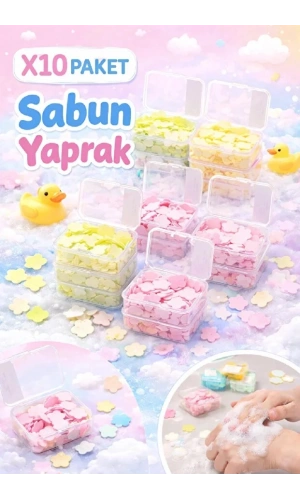 Tek Kullanımlık Öğrenci Çocuk Pratik El Yıkama Sabunu Eriyen Mini Kağıt Sabun Parfümlü | 10 Kutu