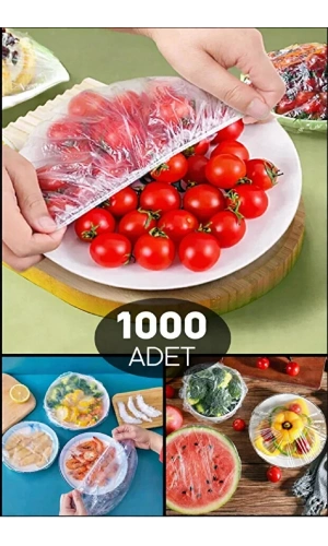 Şeffaf Bone Pratik Tazeliği Koruyan Tencere Tabak Bonesi Gıda Koruma Saklama Kapak Bonesi 1000 Adet