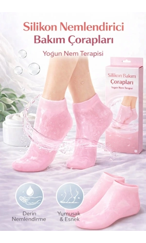 Silikon Ayak Bakım Çorabı Nemlendirici Jel Çatlak Önleyici Yumuşak Yıkanabilir Bakım Çorap | SEBS