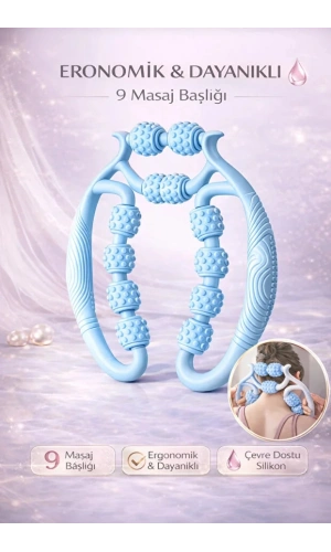 9 Tekerlekli Kas Gevşetici Masaj Aleti Lenf Drenaj Rulosu Gevşetici Ayarlanabilir Bacak Kol Selülit