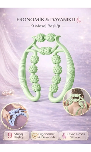 9 Tekerlekli Kas Gevşetici Masaj Aleti Lenf Drenaj Rulosu Gevşetici Ayarlanabilir Bacak Kol Selülit