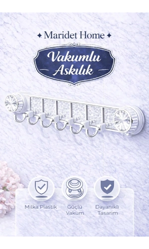 Güçlü Vantuzlu Şeffaf Askılık Banyo Mutfak Duvar Askılığı Paslanmaz Askı | Delmeden Tak Çıkar