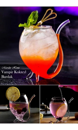 Isıya Dayanıklı Borosilikat Vampir Bardak 2 Adet