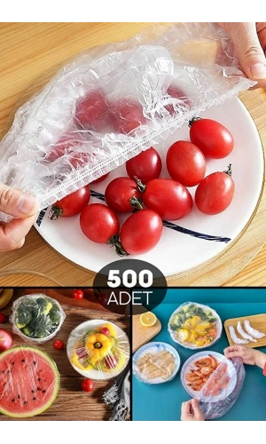 Pratik Tazeliği Koruyan Tencere Tabak Bonesi |  Şeffaf Gıda Koruma Saklama Kapak Bonesi 500 ADET