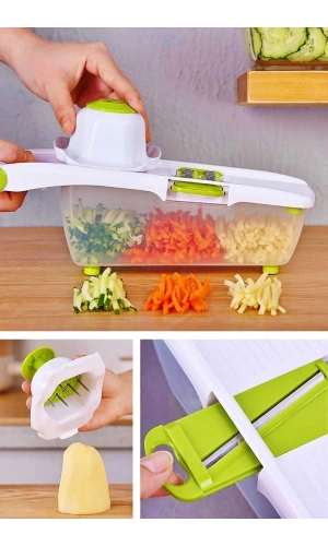 Rende Pratik Dilimleyici 13 Parça Hazneli Rendeleme Seti