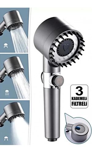 Turbo Fan Pervaneli 5 Fonksiyonlu Duş Başlığı | Su Tasarruflu El Tipi Yüksek Basınçlı Duş Başlığı