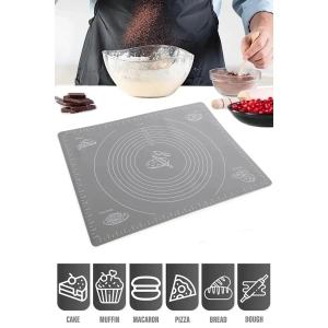 Premium Silikon Hamur Açma Matı Ölçülü Isıya Dayanır Hamur Yoğurma Matı