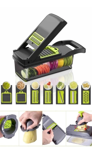 Lüx Küp Rende 13 Parça Hazneli Sebze Doğrayıcı Dicer Dilimleyici Kesici Fonksiyonlu Mutfak Seti