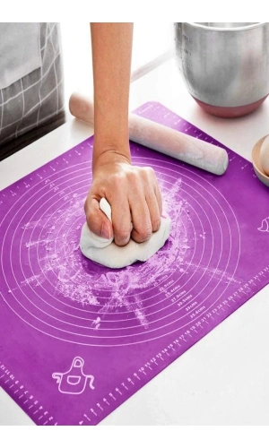 Premium Silikon Hamur Açma Matı Ölçülü Isıya Dayanır Hamur Yoğurma Matı