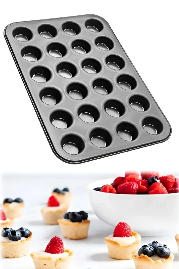 Muffin Kalıbı 24lü Fırın Mini Kek Browni Kekstra Kurabiye Kalıbı Cakecub Kapsülü Muffin Baking Pan
