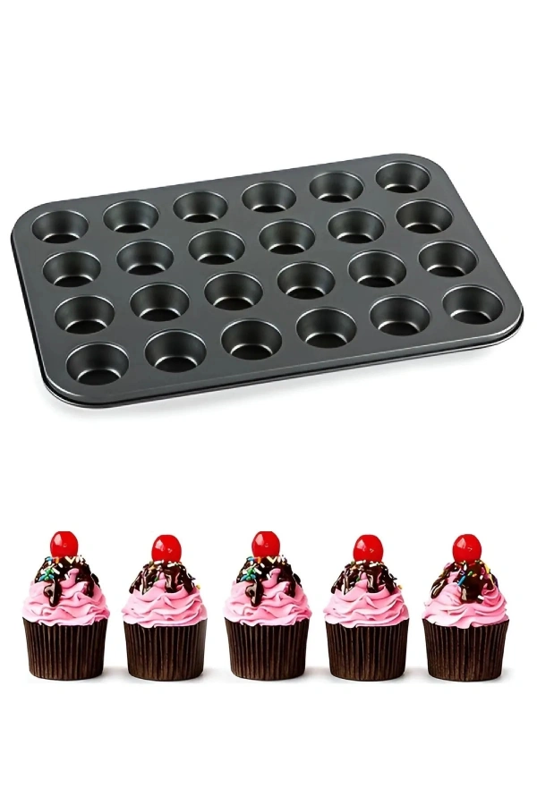 Muffin Kalıbı 24lü Fırın Mini Kek Browni Kekstra Kurabiye Kalıbı Cakecub Kapsülü Muffin Baking Pan