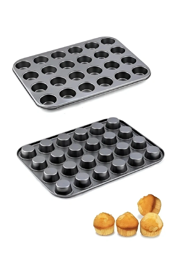 Muffin Kalıbı 24lü Fırın Mini Kek Browni Kekstra Kurabiye Kalıbı Cakecub Kapsülü Muffin Baking Pan
