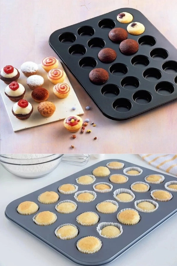 Muffin Kalıbı 24lü Fırın Mini Kek Browni Kekstra Kurabiye Kalıbı Cakecub Kapsülü Muffin Baking Pan