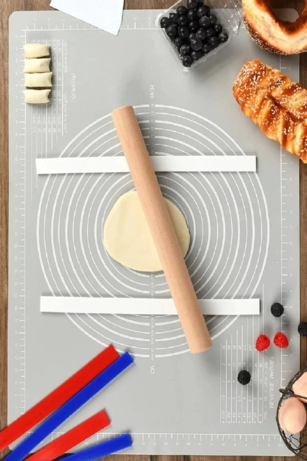 Premium Silikon Hamur Açma Matı Ölçülü Isıya Dayanır Hamur Yoğurma Matı