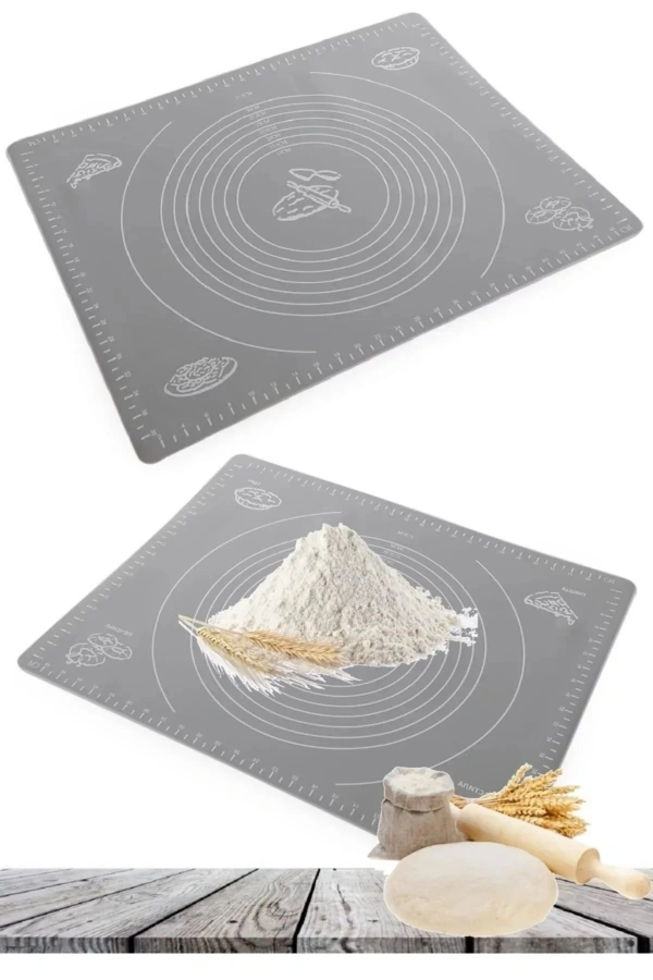 Premium Silikon Hamur Açma Matı Ölçülü Isıya Dayanır Hamur Yoğurma Matı