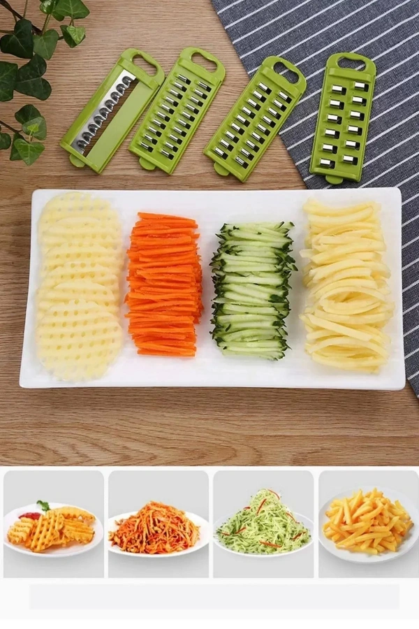 8 Bıçaklı Rende Doğrama Kesme Seti Pratik Dilimleyici 13 Parça Hazneli Sebze Patates