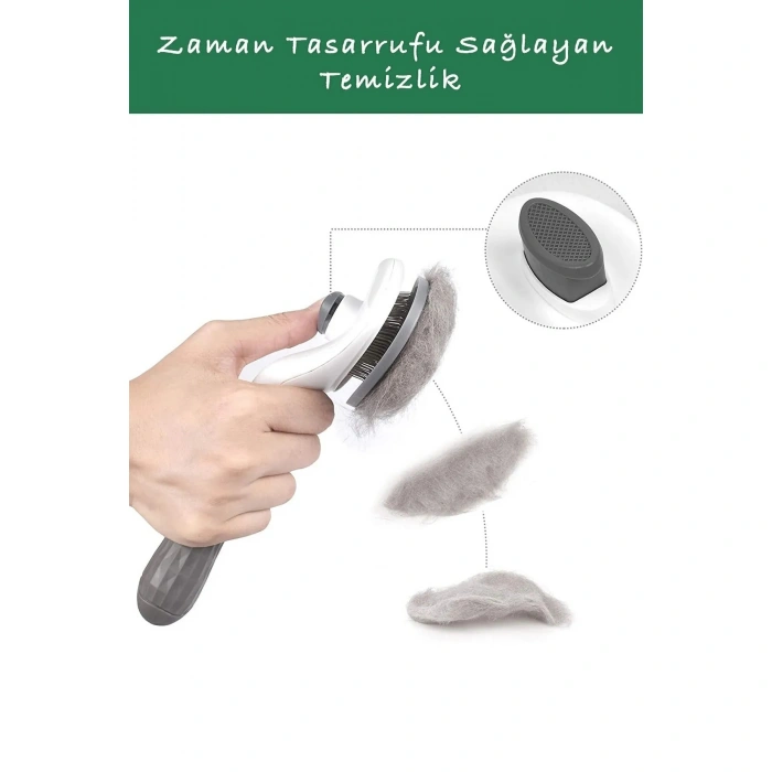 Kedi Fırça & Tarak Otomatik Temizlenen Tuşlu Evcil Hayvan Köpek Kıl Tüy Toplayıcı Pembe Tarak