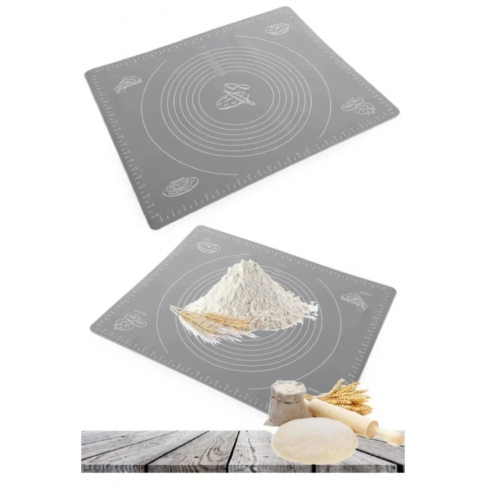 Premium Silikon Hamur Açma Matı Ölçülü Isıya Dayanır Hamur Yoğurma Matı