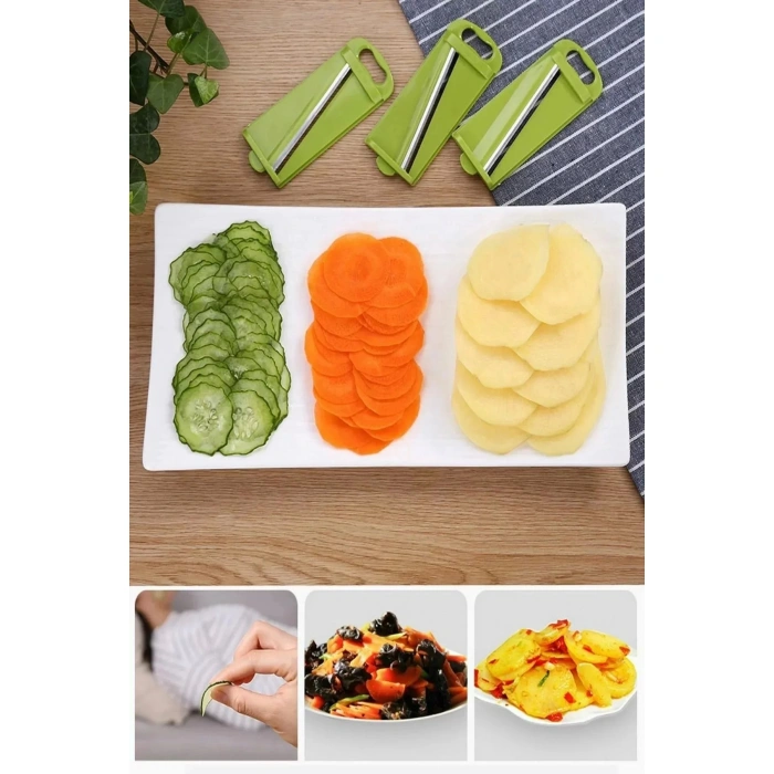 8 Bıçaklı Rende Doğrama Kesme Seti Pratik Dilimleyici 13 Parça Hazneli Sebze Patates