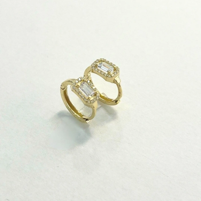 14 Ayar Altın Halka Baget Küpe