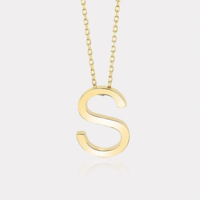 14 Ayar Altın Harf Kolye