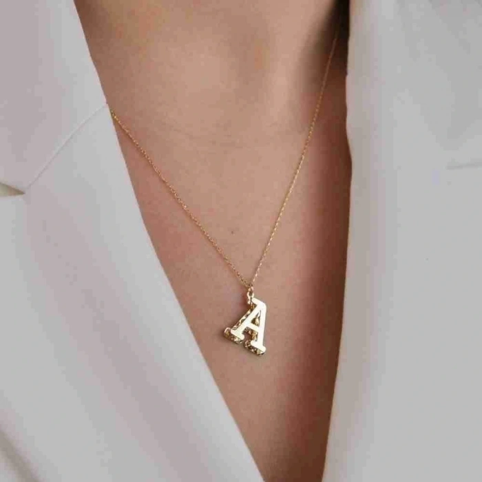 14 Ayar Altın Harfli Kolye