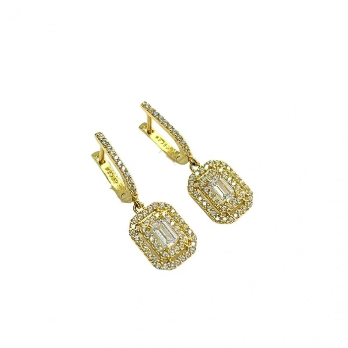 14 Ayar Altın Sallantılı Baget Küpe