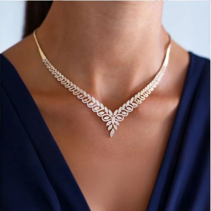 14 Ayar Altın Sarı Sarmaşık Set Takımı