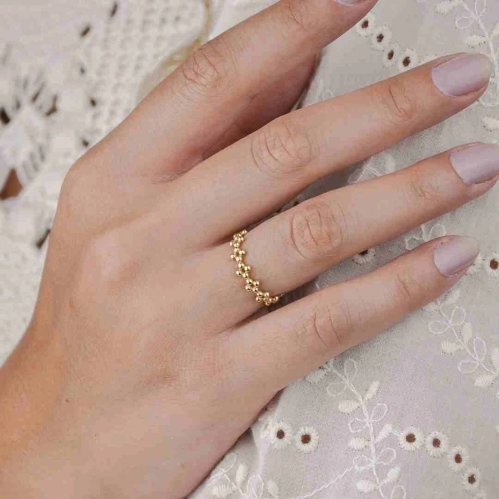 14 Ayar Altın Toplu Eklem Yüzük