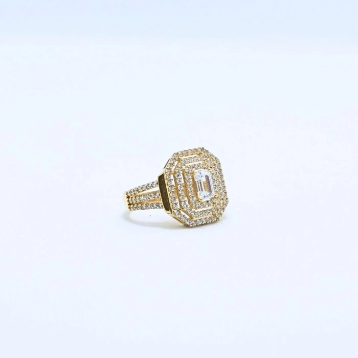 14 Ayar Altın Üç Kollu Baget Yüzük