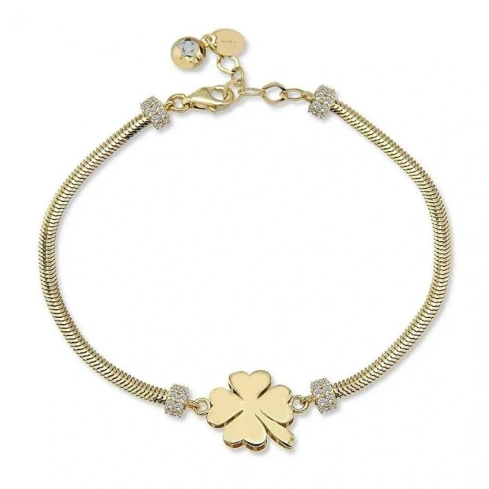 14 Ayar Altın Yonca Balıksırtı Bileklik