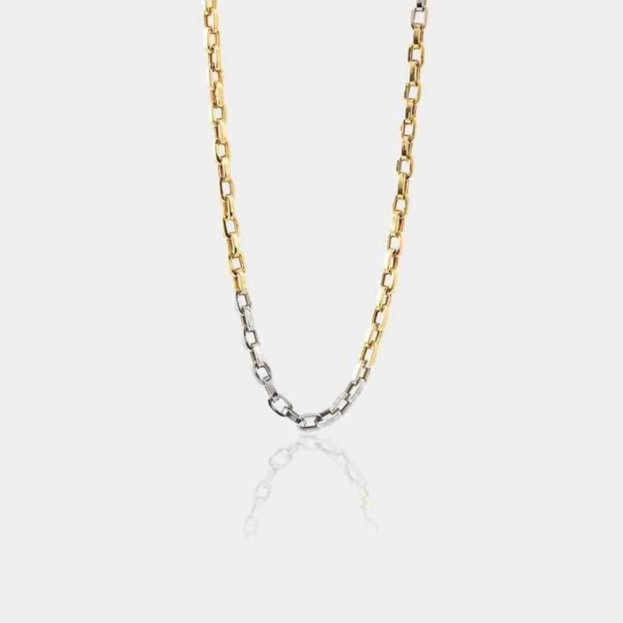 14 Ayar Erkek Renkli Altın Zincir 55 cm