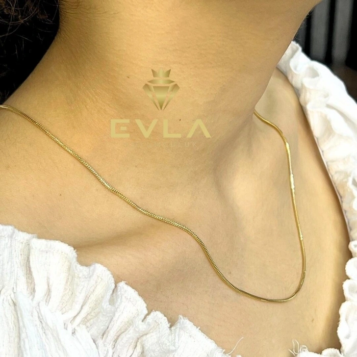 14 Ayar İtalyan Tasarımı Oval Altın Zincir