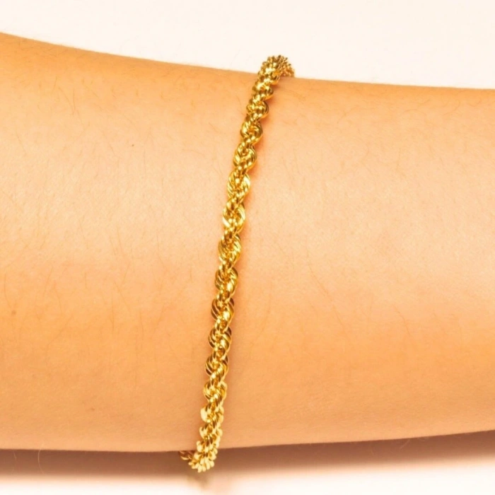 8 Ayar Altın Halat Bileklik