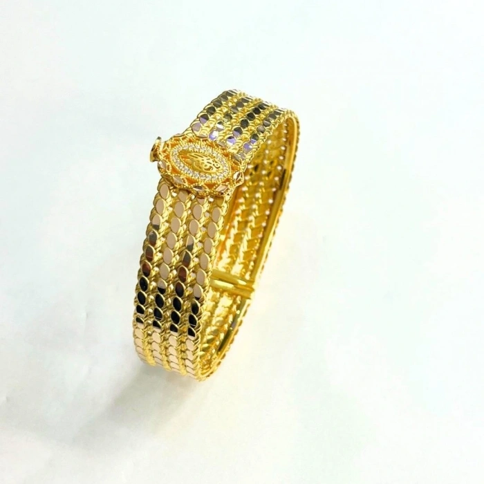 Sarı Altın 4 Sıra Pullu Tuğralı Kelepçe