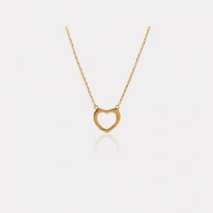 14 Ayar Altın Plaka Kalp Kolye