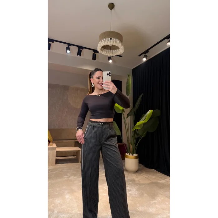 Antrasit Palazzo Pantolon