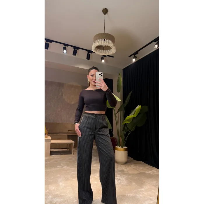 Antrasit Palazzo Pantolon