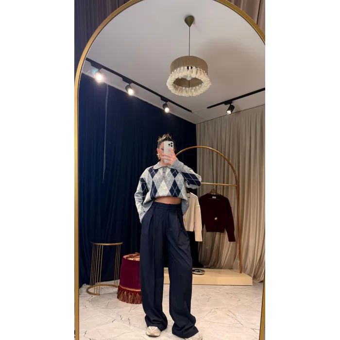 Baklava Desenli Premium Kazak