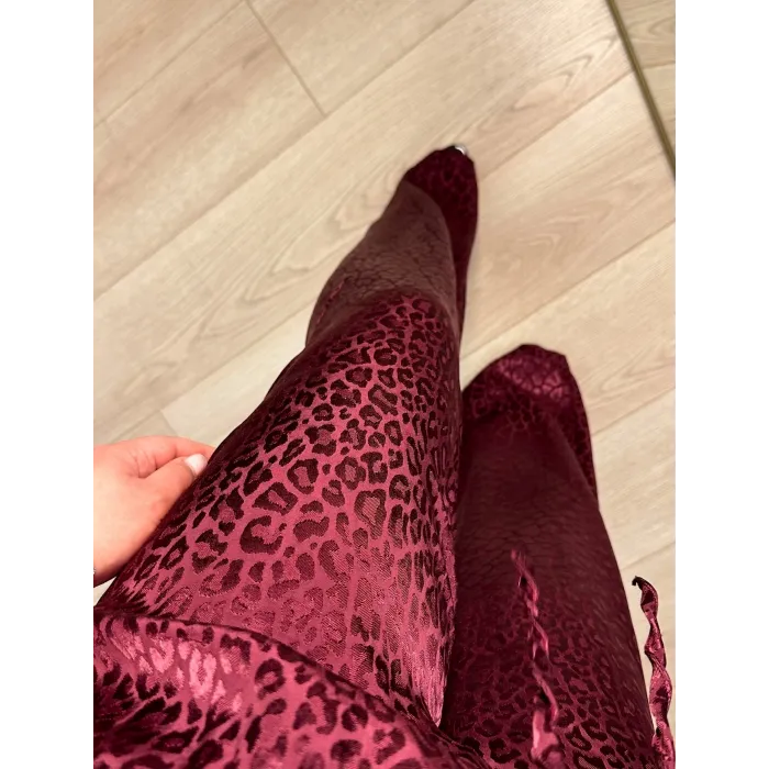 Bordo Saten Pantolon