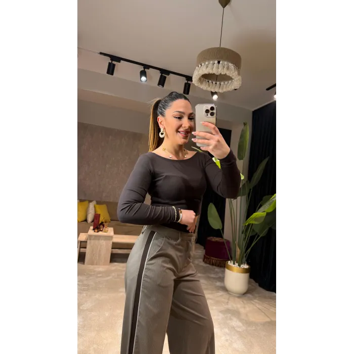 Kahverengi Palazzo Pantolon