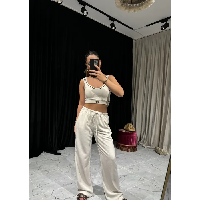 Natural Renk Keten Pantolon